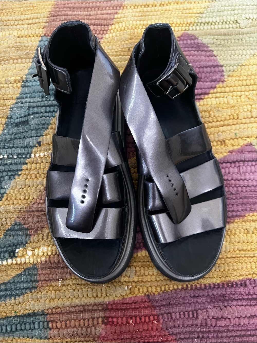 Dr. Marten Pewter Spectra Patent Clarissa Sandals - Picture 6 of 9